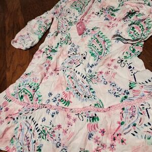 crown & ivy Pink and Green Long Sleeve Dress